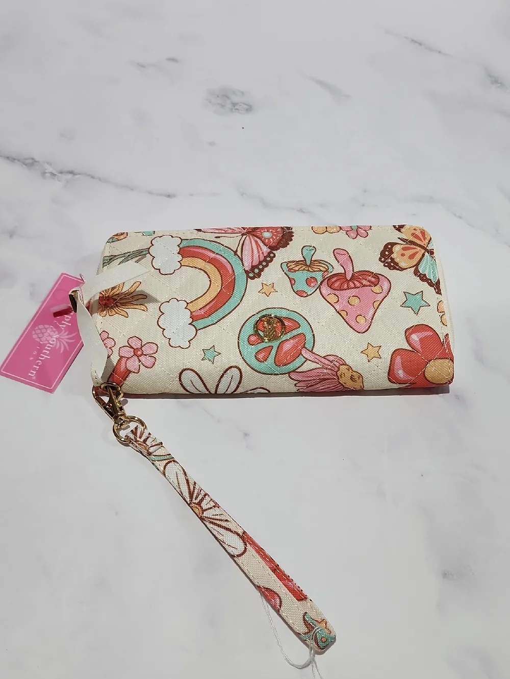 Simply Southern Colorful Retro Rainbow Wristlet Wallet